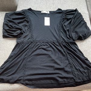 NWT A’Beautiful Soul (Arula) Black Lace Top